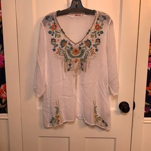 Johnny Was embroidered tunic